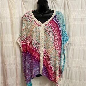 Chico's Blue and Pink Oversized Tunic